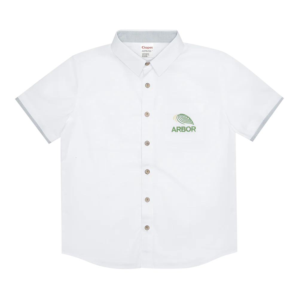 100% Organic Cotton Secondary Short Sleeve Boys Shirt